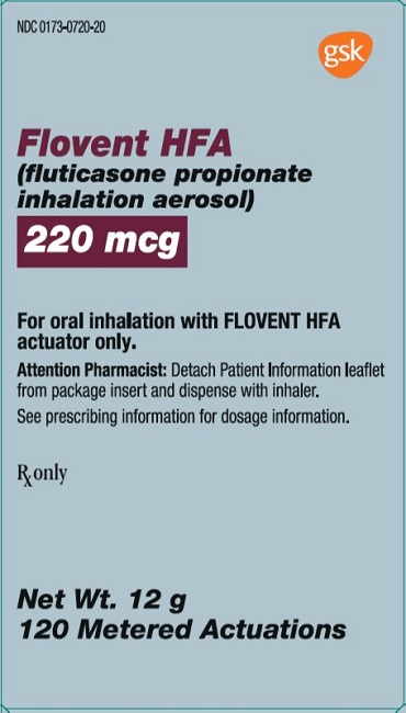 Flovent HFA 220 mcg 120 dose carton