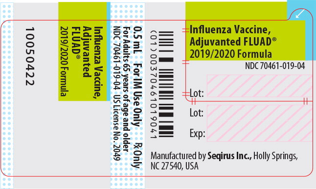 Principal Display Panel - Influenza Vaccine, Adjuvanted FLUAD 2019/2020 Syringe Label
