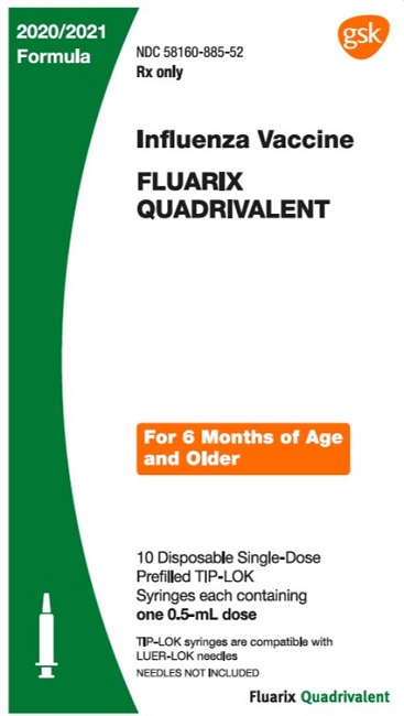 Fluarix Quadrivalent 2020-2021 10 count carton