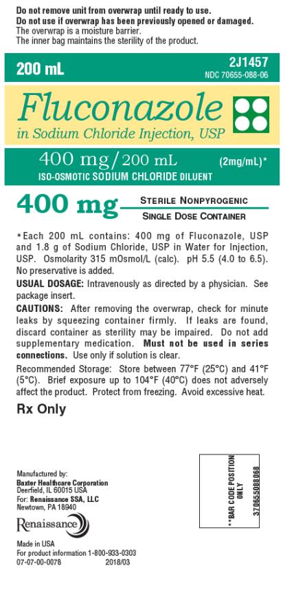 PRINCIPAL DISPLAY PANEL
NDC 70655-088-06
200 mL
Fluconazole 
in Sodium Chloride Injection, USP
400 mg/ 200 mL (2 mg/mL)*
ISO-OSMOTIC SODIUM CHLORIDE DILUENT
400 mg
Rx Only
