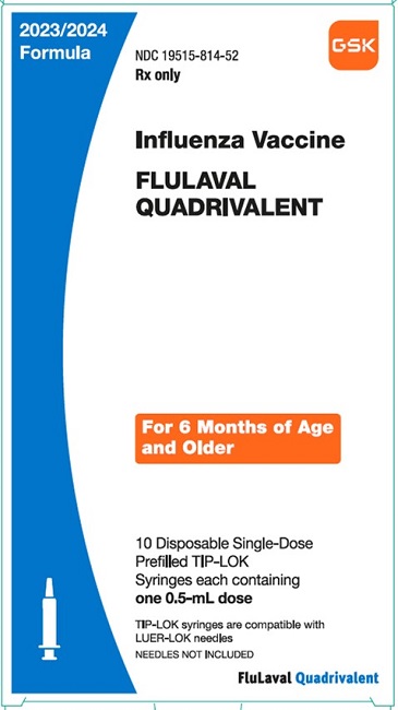 Flulaval Quadrivalent 2023-2024 10 count syringe carton