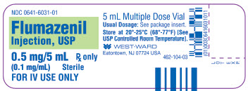 Flumazenil Injection, USP 0.5 mg/5 mL (0.1 mg/mL) 5 mL Multiple Dose Vial