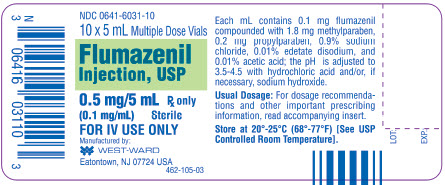 Flumazenil Injection, USP 0.5 mg/5 mL (0.1 mg/mL) 10 x 5 mL Multiple Dose Vials