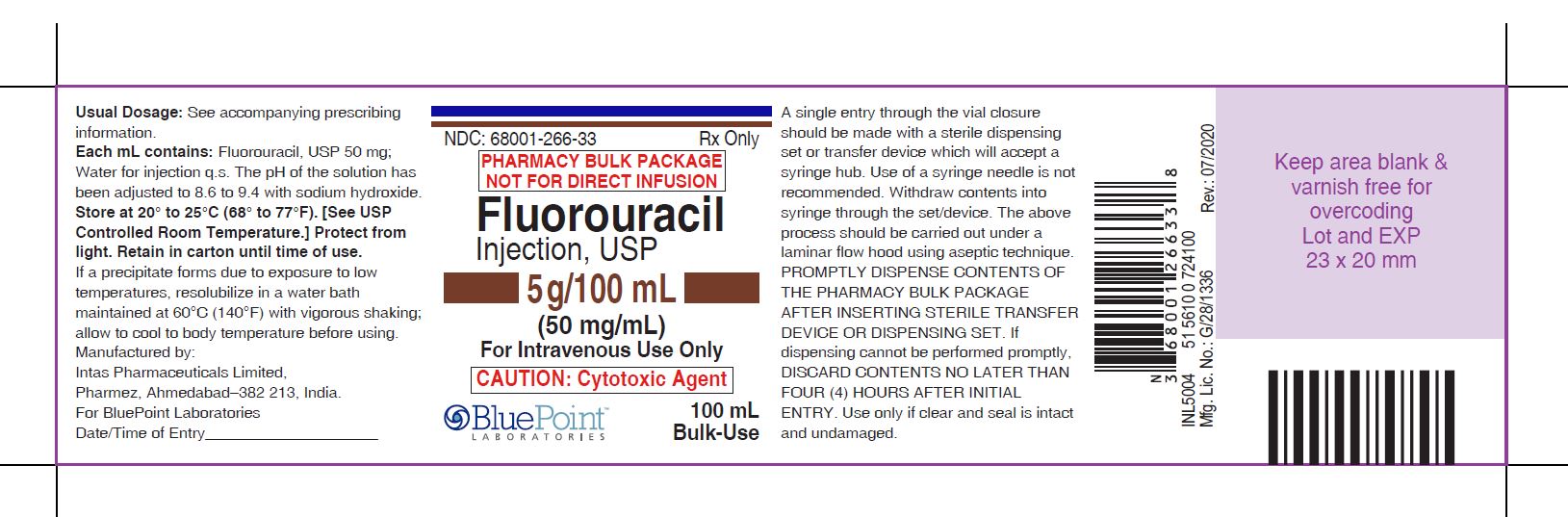 Fluorouracil Label 5g/100mL