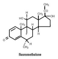The Structural Formula for Fluorometholone is 9-Fluoro-11β,17-dihydroxy-6α-methylpregna-1,4-diene-3,20-dione.