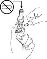 Place the FORADIL capsule in the capsule-chamber in the base of the AEROLIZER Inhaler. Never place a capsule directly into the mouthpiece. (Figure E)