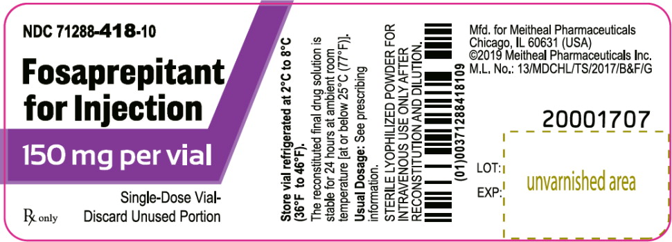 Principal Display Panel – Fosaprepitant for Injection 150 mg Vial Label