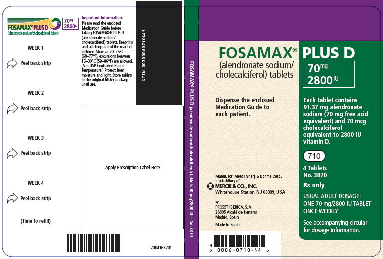 PRINCIPAL DISPLAY PANEL - 70 mg/2800 IU Tablet Blister Pack