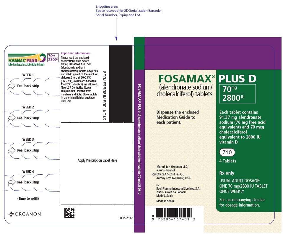 PRINCIPAL DISPLAY PANEL - 70 mg/2800 IU Tablet Blister Pack