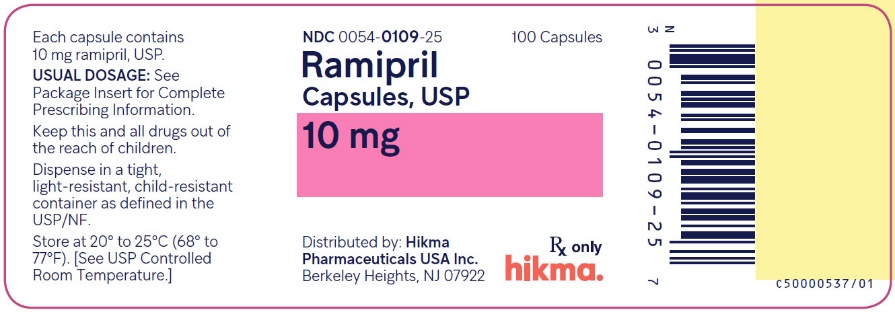 ramipril bottle label 10 mg 100s