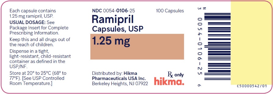 ramipril bottle label 1.25 mg 100s