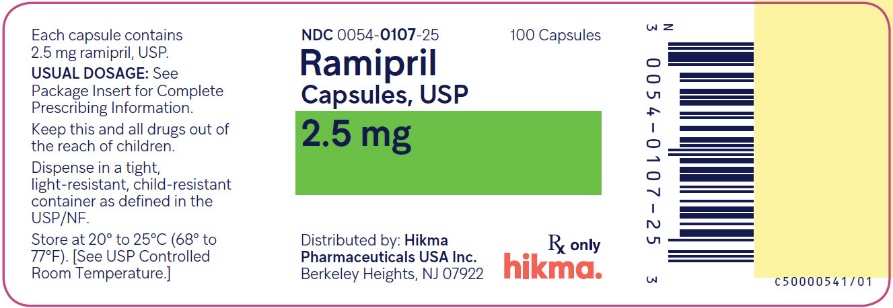 ramipril bottle label 2.5 mg 100s