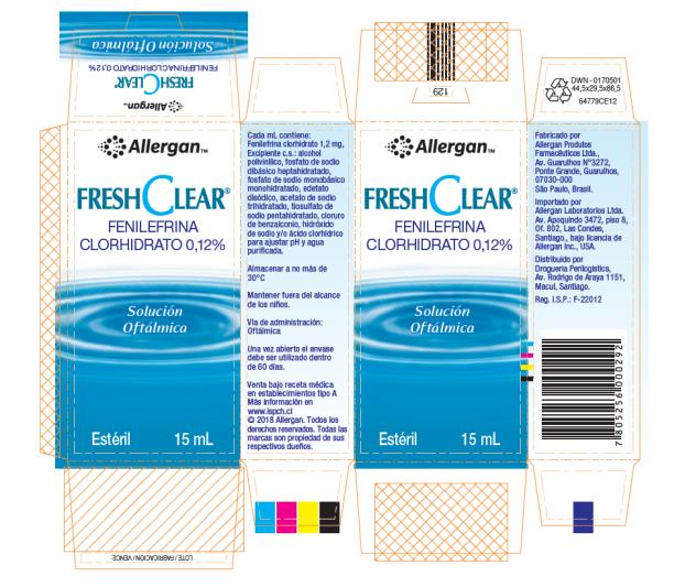 ALLERGAN™
Rx 
phenylephrine hydrochloride; polyvinyl alcohol
Fresh Clear®
15 mL
sterile 
