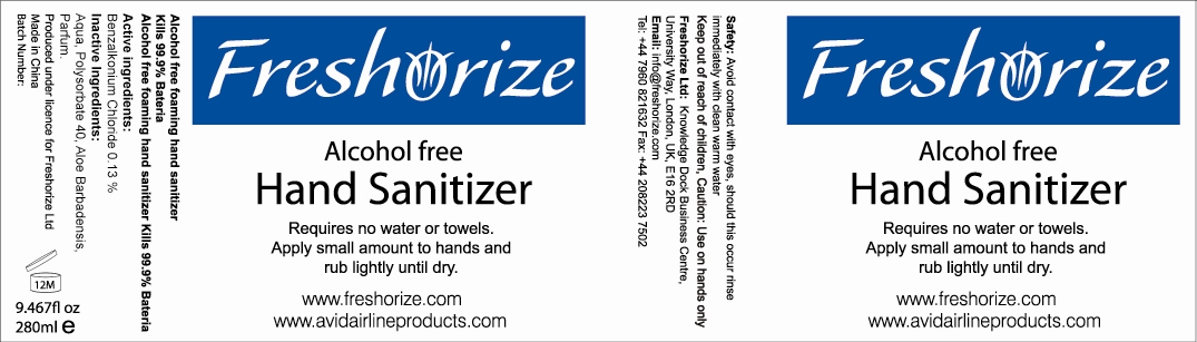 Freshorize Alcohol Free Foaming Hand Sanitizer | Benzalkonium Chloride Lotion while Breastfeeding