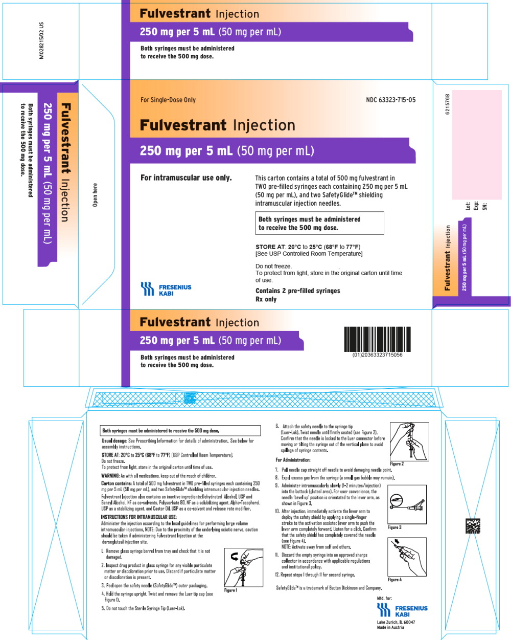 Principal Display Panel – Fulvestrant Injection 250 mg per 5 mL Syringe Carton Panel
