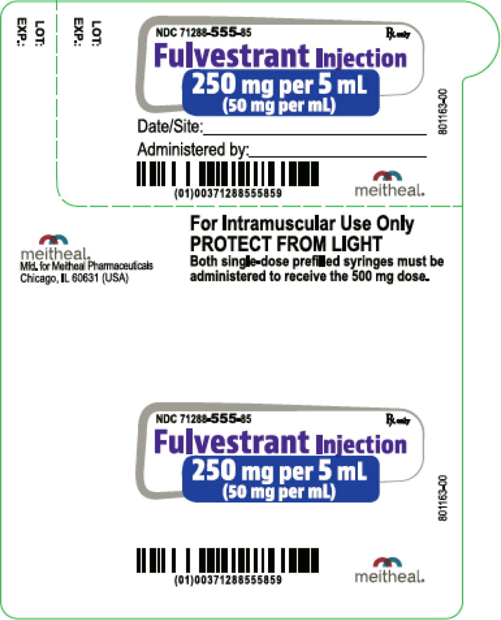 Principal Display Panel – Fulvestrant Injection, 250 mg per 5 mL (50mg per ml) Syringe Label
