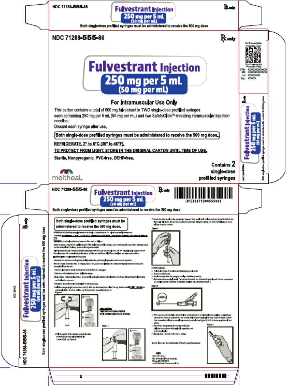 Principal Display Panel – Fulvestrant Injection, 250 mg per 5 mL (50mg per ml) Carton

