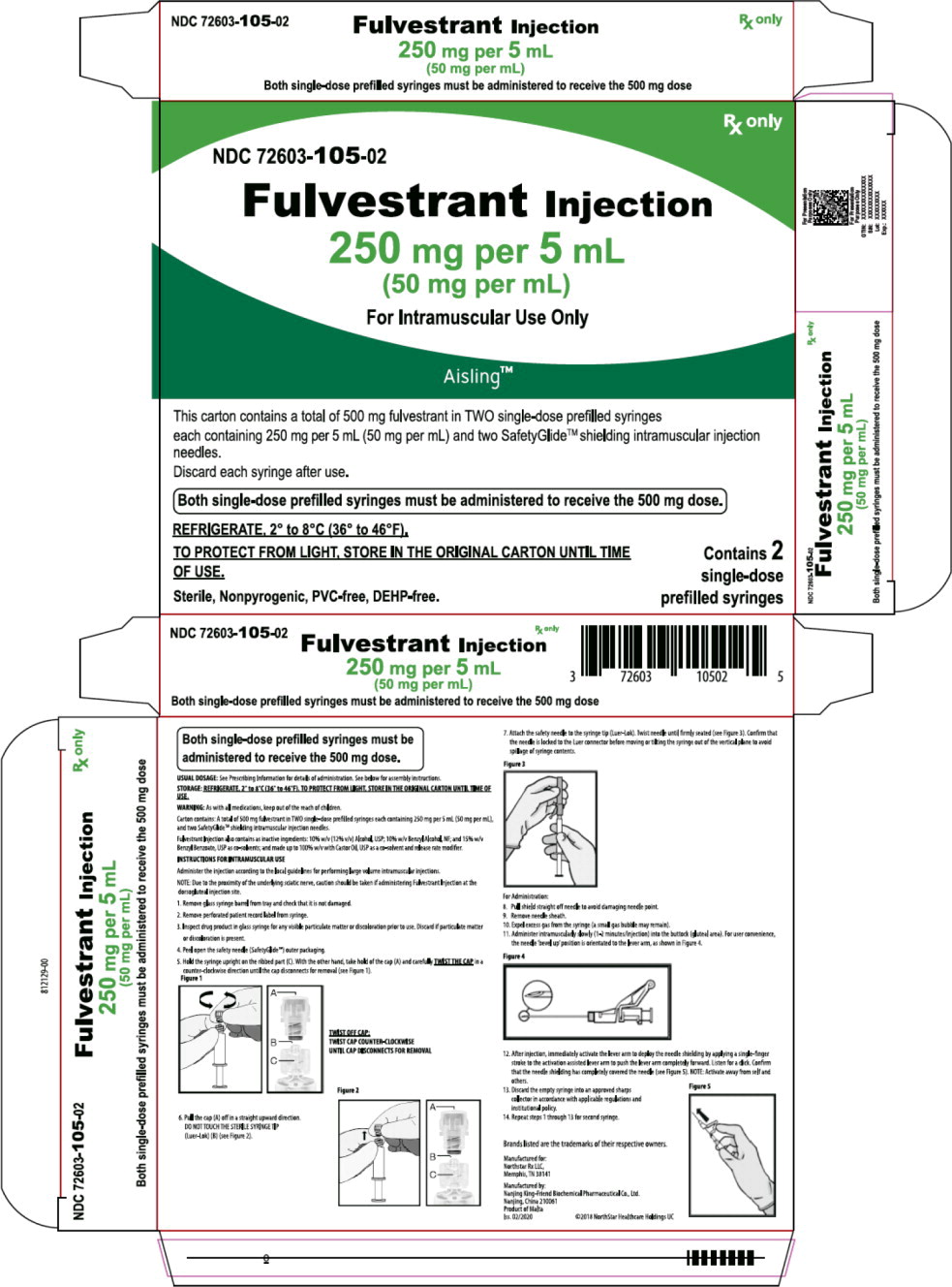 Principal Display Panel – Fulvestrant Injection, 250 mg per 5 mL (50 mg per mL) Carton