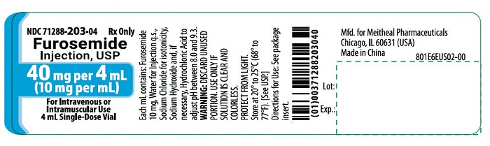 PRINCIPAL DISPLAY PANEL – Furosemide Injection, USP 40 mg per 4 mL Container Label