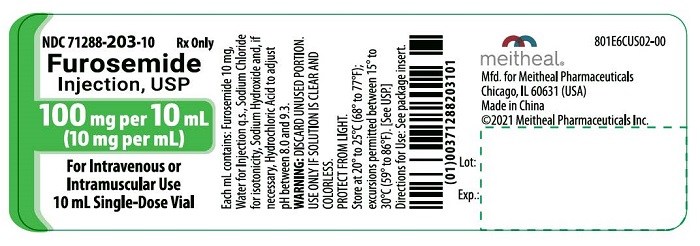 PRINCIPAL DISPLAY PANEL – Furosemide Injection, USP 100 mg per 10 mL Container Label