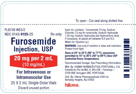 Furosemide 2 mL Carton Label