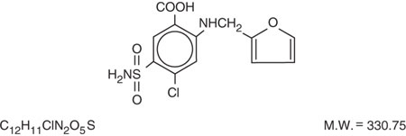 This is an image of the structural formula for furosemide.