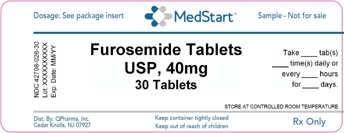 42708-026-30 Furosemide Tablets USP 40mg x 30