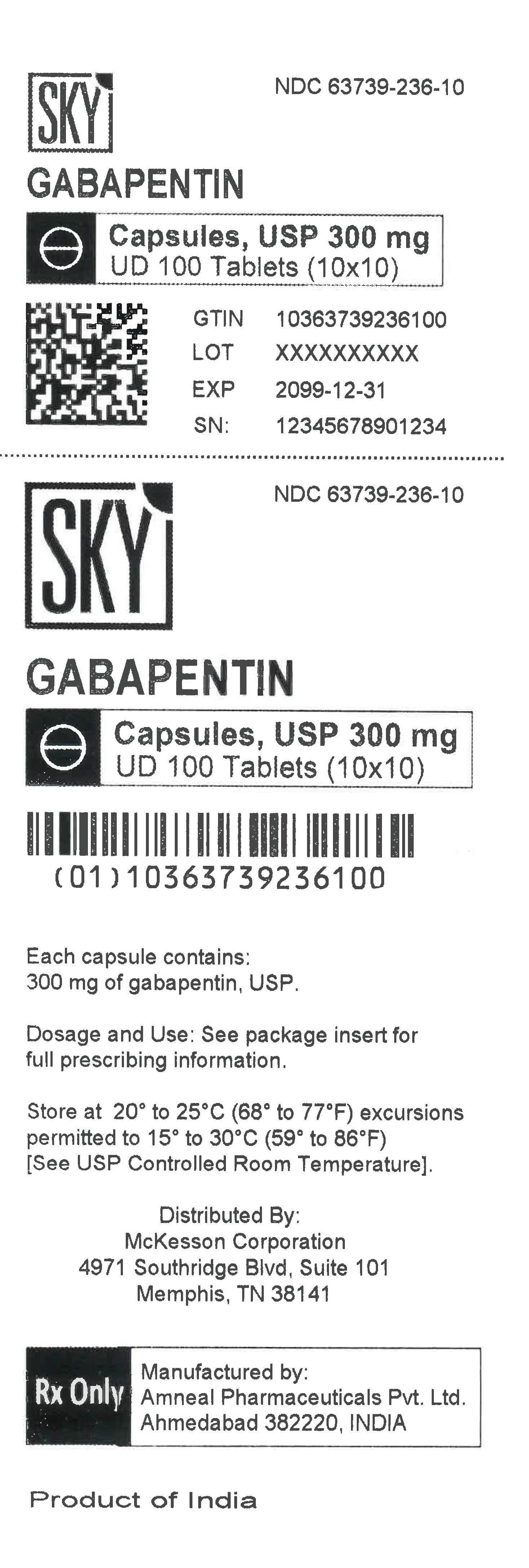 Gabapentin Capsules, USP 300mg
