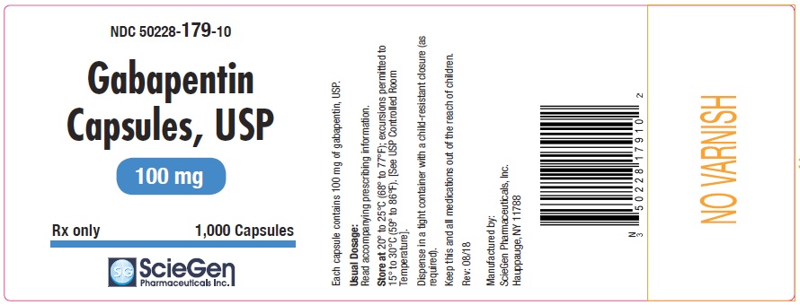 Gabapentin Capsules, USP 100 mg - 1,000 capsules label