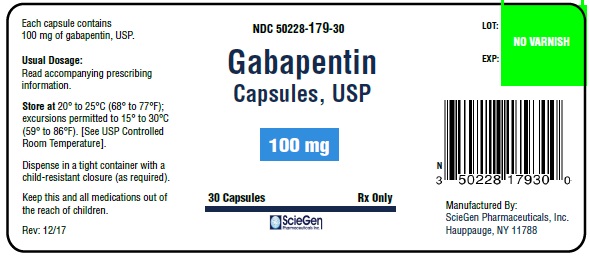 Gabapentin Capsules, USP 100 mg-30 capsules label