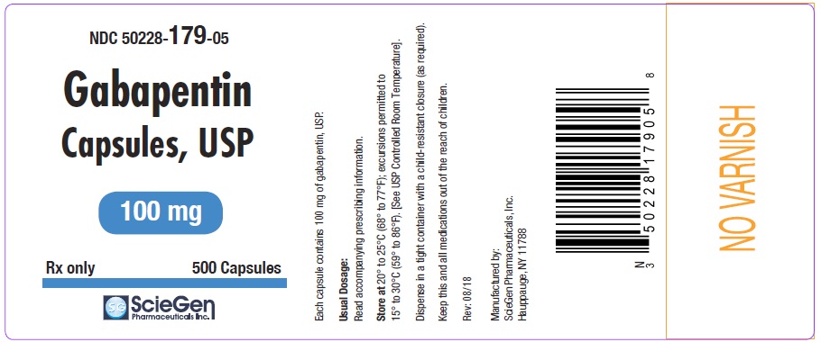 Gabapentin Capsules, USP 100 mg-500 capsules label