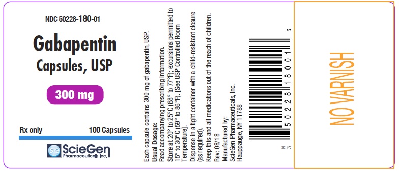 Gabapentin Capsules, USP 300 mg - 100 capsules label