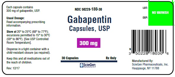 Gabapentin Capsules, USP 300 mg - 30 capsules label