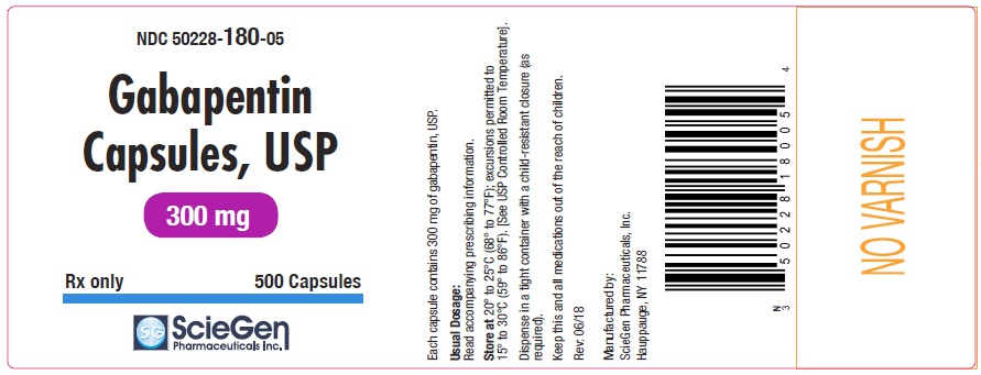 Gabapentin Capsules, USP 300 mg - 500 capsules label