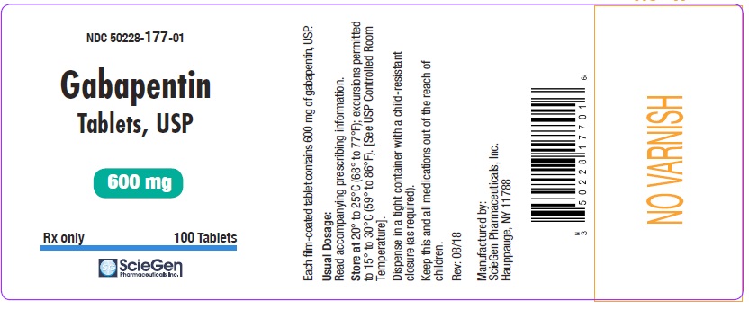 Gabapentin Tablets, USP 600 mg - 100 Tablets label