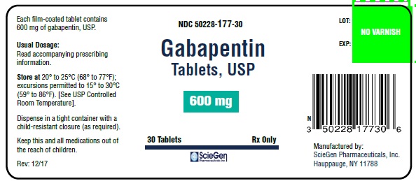 Gabapentin Tablets, USP 600 mg - 30 Tablets label