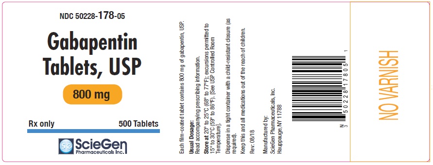 Gabapentin Tablets, USP 800 mg - 500 Tablets label
