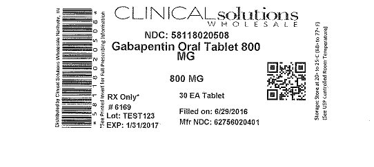 Gabapentin 800mg tablets 30ct blister cards
