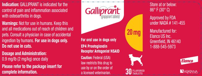 Principal Display Panel - Galliprant 20 mg 30 Tablets Bottle Label 