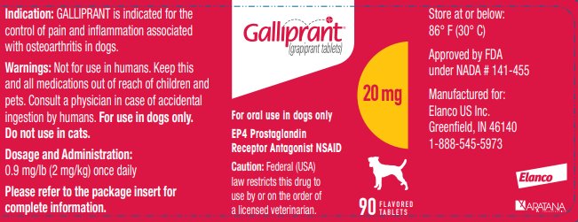 Principal Display Panel - Galliprant 20 mg 90 Tablets Bottle Label 