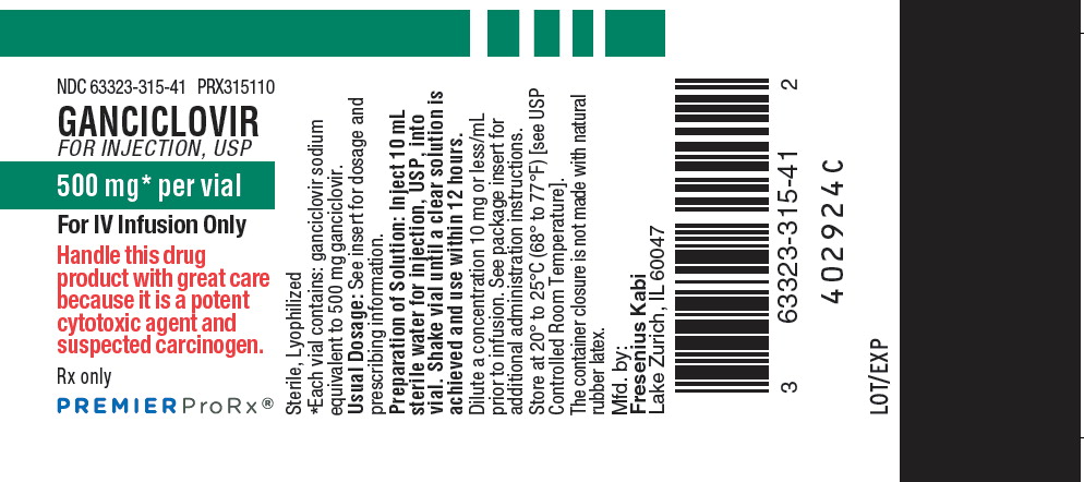 PACKAGE LABEL - PRINCIPAL DISPLAY - Ganciclovir 500 mg Vial Label
