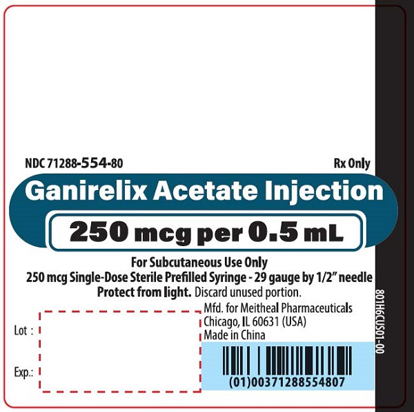 PRINCIPAL DISPLAY PANEL – Ganirelix Acetate Injection, 250 mcg per 0.5 mL Syringe Label