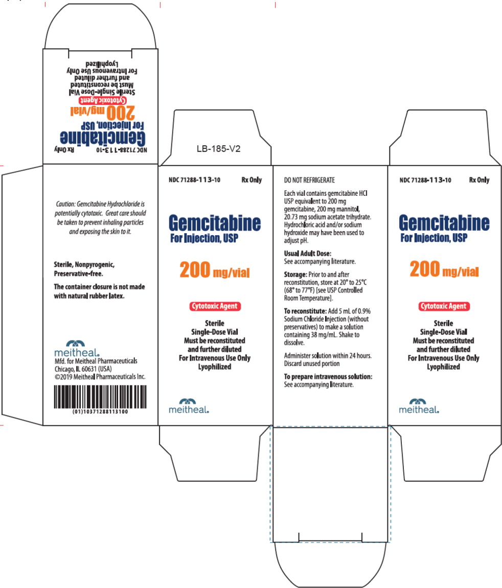 Principal Display Panel - Gemcitabine For Injection, USP 200 mg Carton
