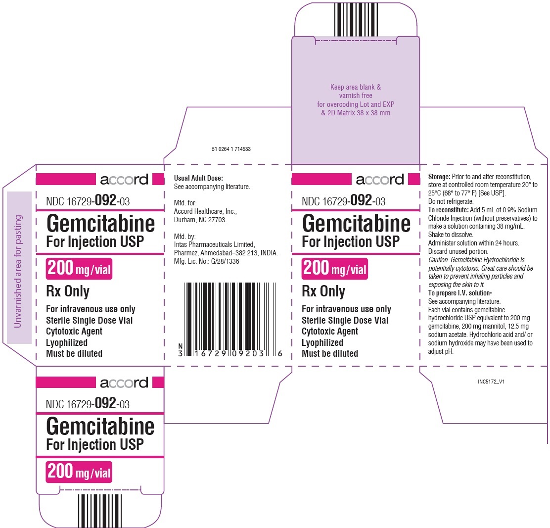 Gemcitabine For Injection 200mg Carton for SEZ