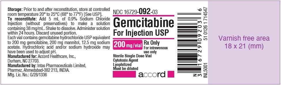 Gemcitabine For Injection 200 mg  Label for SEZ