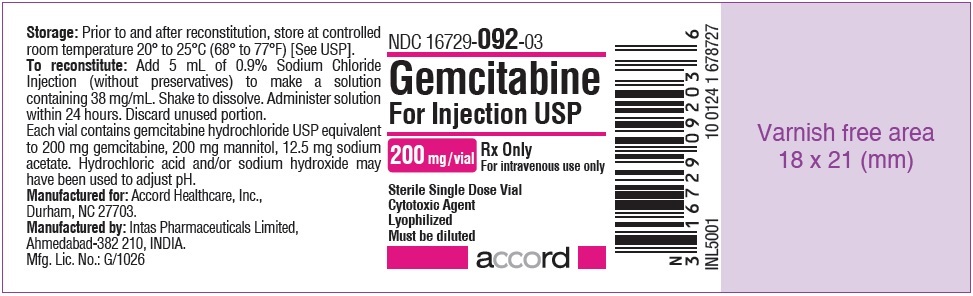 Gemcitabine For Injection 200 mg Label