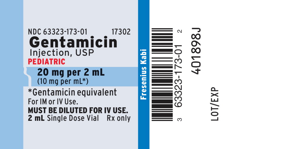 PACKAGE LABEL - PRINCIPAL DISPLAY - Gentamicin 2 mL Single Dose Vial Label
