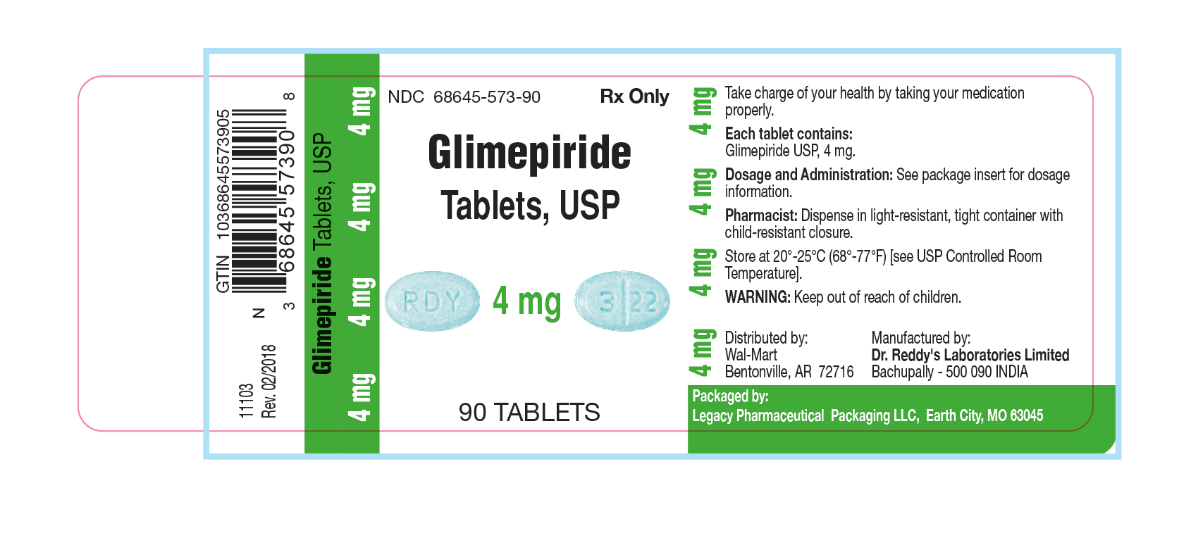 Glimepiride Tablets, USP 4 mg