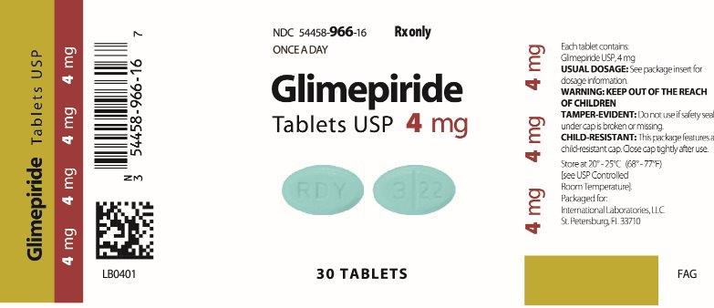 Glimepiride Tablets USP 4 mg Bottle Label