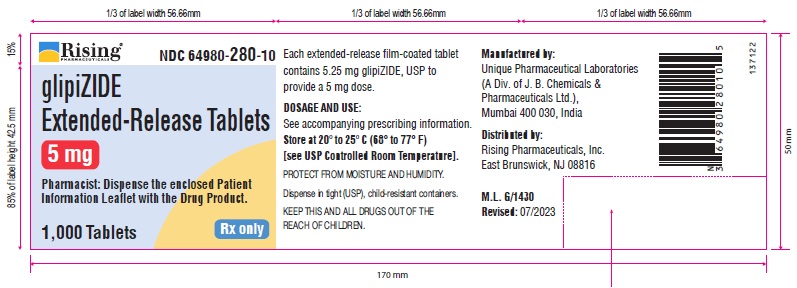 glipizide label 5mg 1000ct